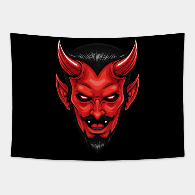 Devil Face Tapestry by EverGreene