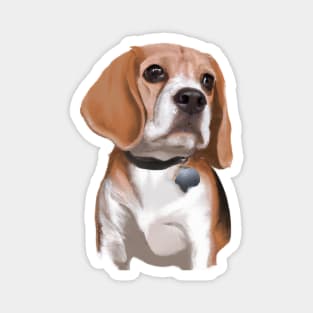 Cute Beagle Drawing Magnet