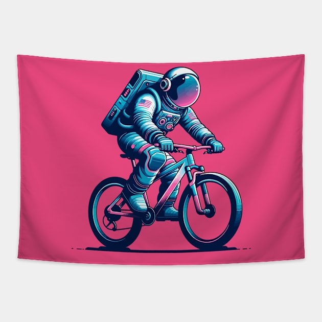 Astronaut riding a bike Tapestry by Art_Boys