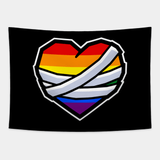Mending Heart with Pride Flag Colours - Healing - LGBTQ+ - Mending Heart Tapestry