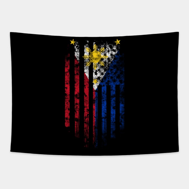 Philippines and America Flag Combo Tapestry by Family Heritage Gifts