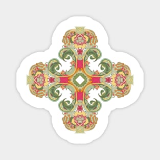 Retro '60s Pattern Cross Magnet