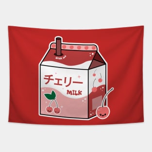 Kawaii Cherry Milk Tapestry