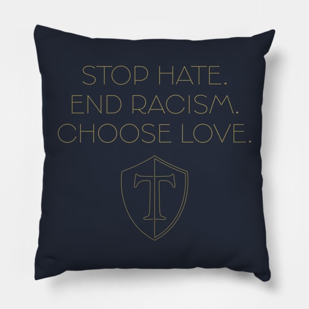 Webster Thomas HS 22-23 Choose Love (gold) Pillow by todd_stahl_art