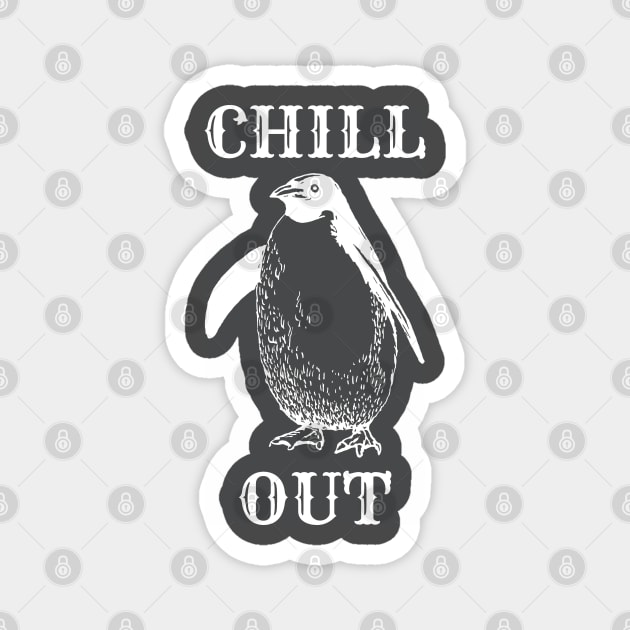 Chill Out Penguin Graphic Magnet by ApexDesignsUnlimited