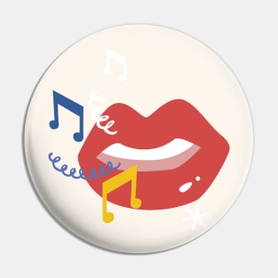 Colorful Singing Lips Pin