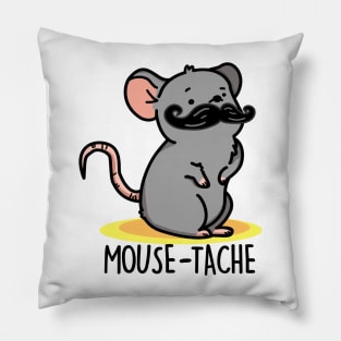 Mousetache Cute Mouse Pun Pillow