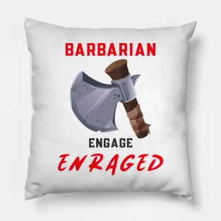 Enraged Barbarian Dungeons and Dragons Shirt Design Pillow