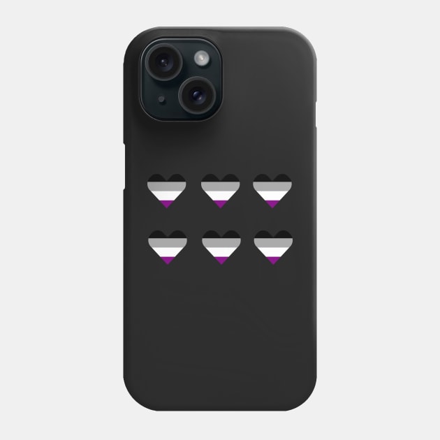 Asexuality heart symbol sticker - aseual ace pattern heart shape Phone Case by mrsupicku