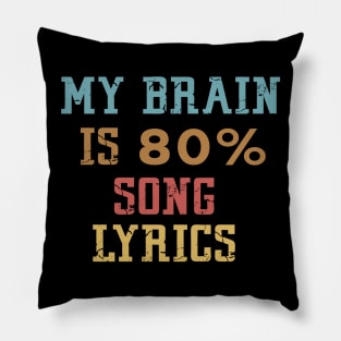 My Brain Is 80% Song Lyrics Pillow