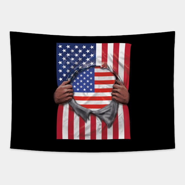 USA Flag American Flag Ripped - Gift for American From USA Tapestry by Country Flags