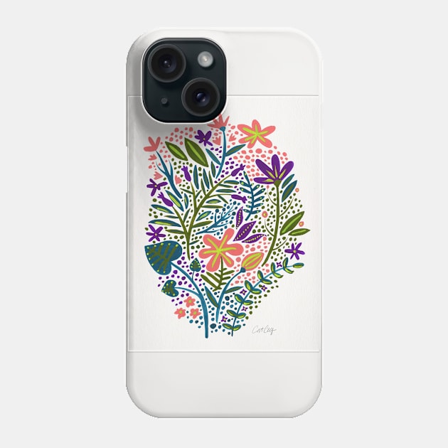 teal blush garden Phone Case by CatCoq