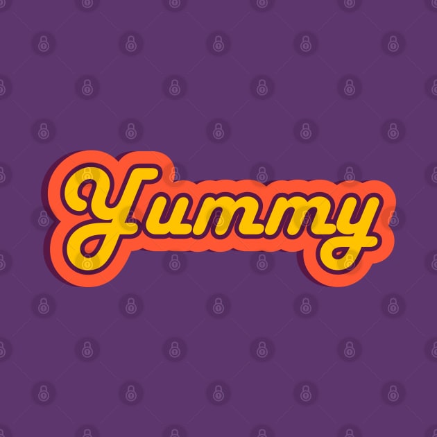 Yummy Retro Text, Colorful Food Descriptive Word by JahmarsArtistry - APA