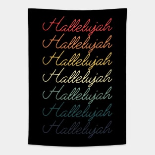 Hallelujah! Retro Vintage Typography Repeated Text Tapestry