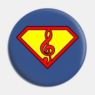 Super clef musician logo Pin