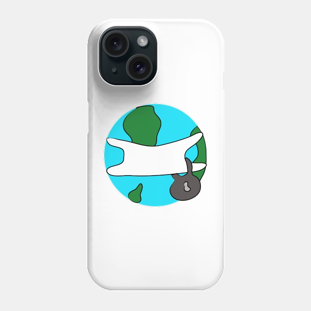 Planet Earth is quarantined in a Mask. Comic concept. Symbolism. Covid 19. Pandemic. Medicine and healthcare Phone Case by grafinya