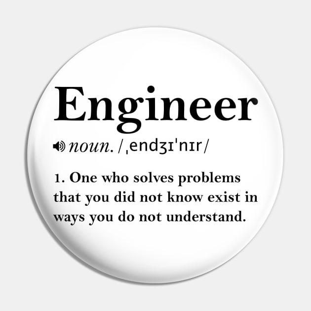 Funny Engineer Definition Pin by artbooming