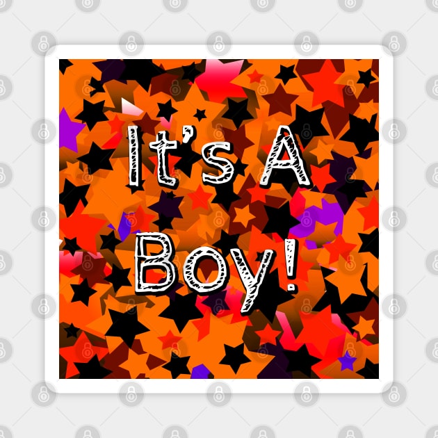 It's A Boy! Stars Orange Magnet by BlakCircleGirl