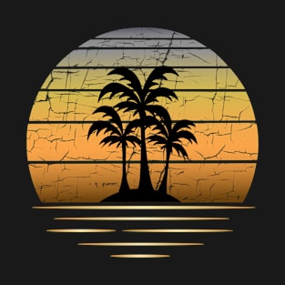 Dream Beach: Sun Palm Trees Sandy Beach Retro Vintage T-Shirt