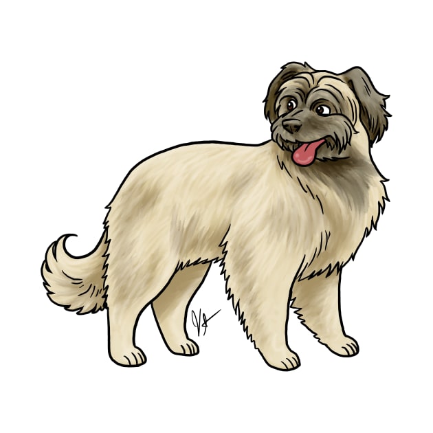 Dog - Pyrenean Shepherd - Fawn by Jen's Dogs Custom Gifts and Designs