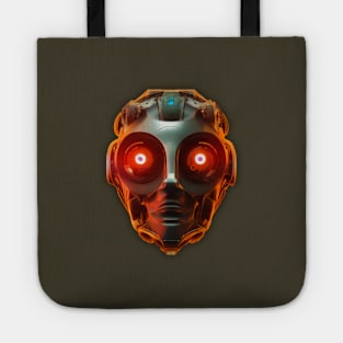 Futuristic Cyborg Orange Tote