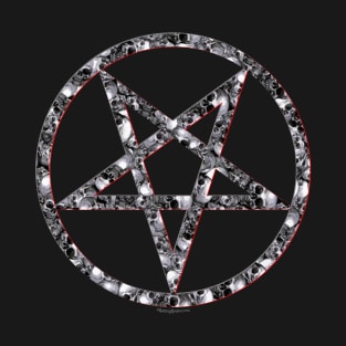 Skulls Pentagram - Satanic T-Shirt