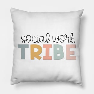 Social Work Tribe Muted Pastels Pillow