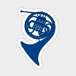 Blue French Horn Magnet