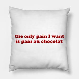 the only pain I want is pain au chocolat Tshirt // Funny Quote Shirt // Green Pinterest Aesthetic Wavy Letters Trendy tees Pillow