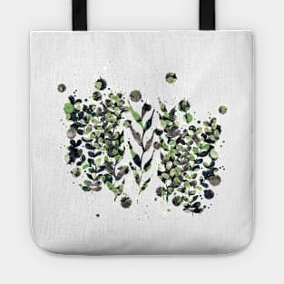 Green Abstract Foliage Watercolor Pattern Tote