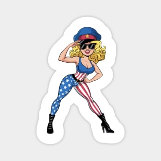 4th Of July Pin Up Girl Magnet