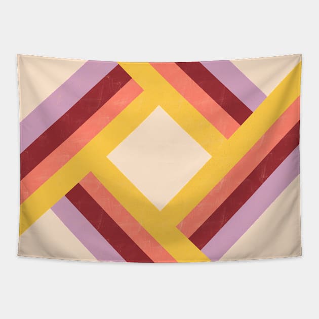 70s mod lines and diamonds Tapestry by Home Cyn Home 