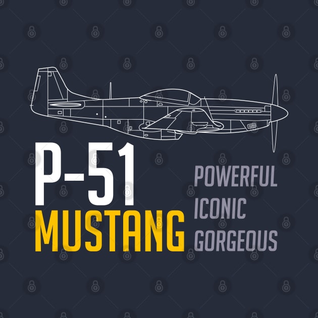 P-51 Mustang: Powerful-Iconic-Gorgeous by Blue Gingko Designs LLC