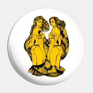 Black and Yellow Gemini Beauty Pin