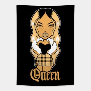 Queen Doll girl Brown-Out v1 Tapestry