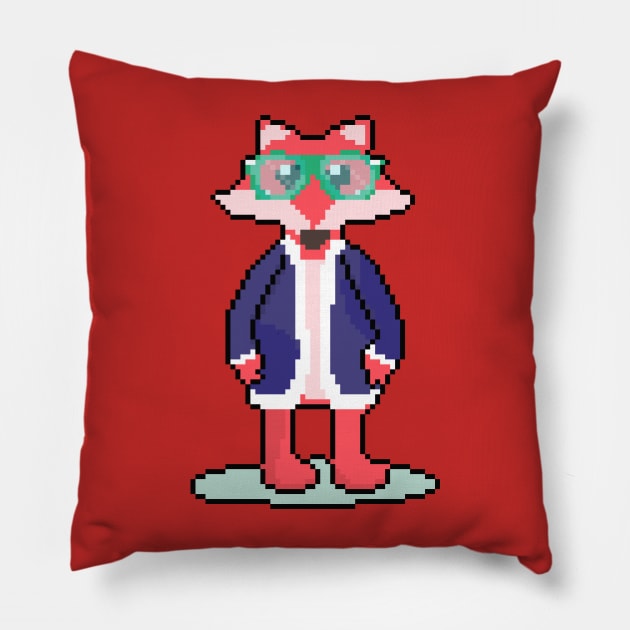 Vibrant Vulpes: Pixel Art Design for Casual Wear Pillow by Pixel.id