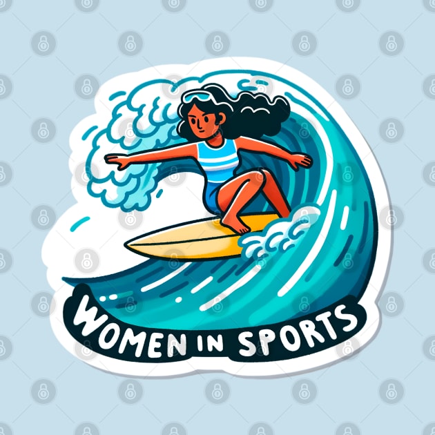 Wave Warrior: Women in Sports Female Surfer by PuckDesign