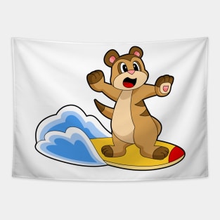 Meerkat Surfer Surfboard Tapestry