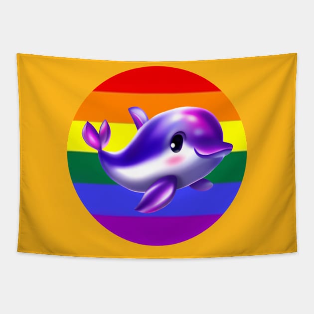 Dolphin LGBT Pride Tapestry by Nayture