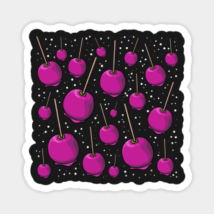 Pink Candy Apples Halloween Treat Pattern Digital Illustration Magnet