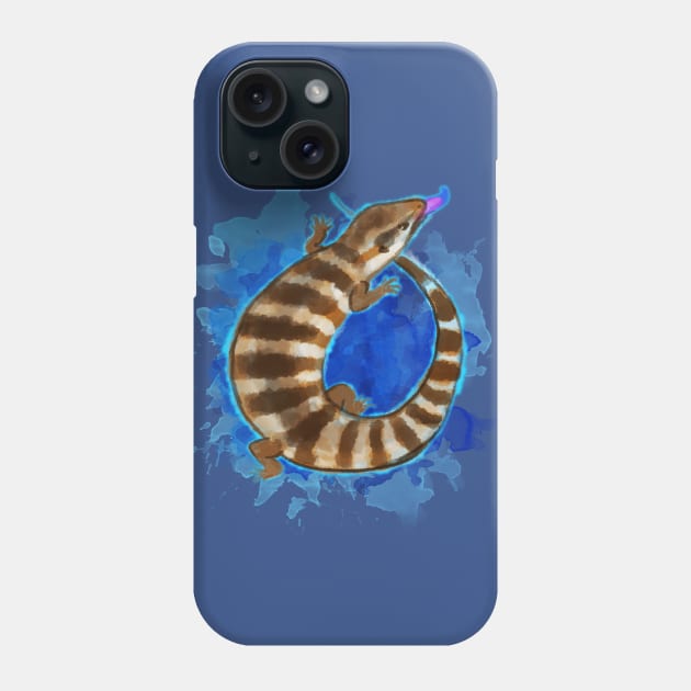 Blue Tongue Skink • Watercolor Art Phone Case by FalconArt