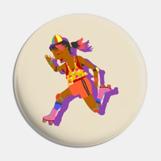 Girl on the rollerskates Pin