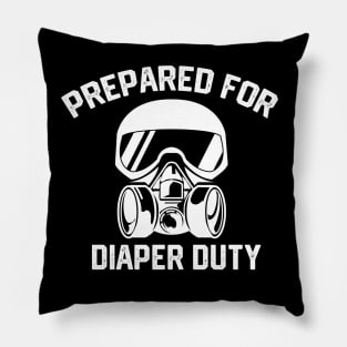 Humorous Baby Diaper Changing Parenting Jokes Gift - Prepared for Diaper Duty Pillow