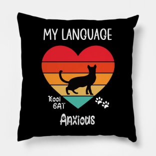 My Language Anxious Cat Pillow