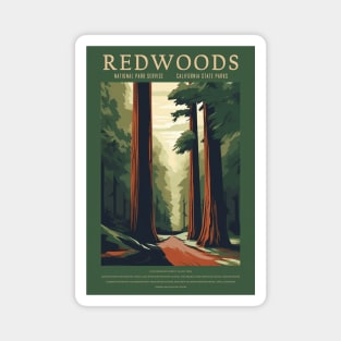 Redwoods National Park Vintage Travel Poster Magnet