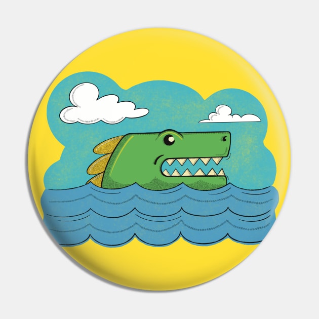 Green Dinosaur Swimming Pin by Pincay