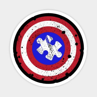 Autistic Superhero Shield Autism Awareness Puzzle Pieces Gifts Magnet