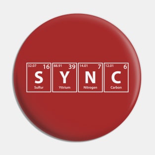 Sync (S-Y-N-C) Periodic Elements Spelling Pin