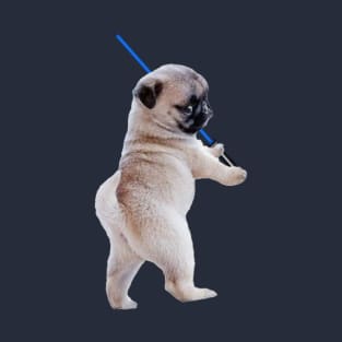 Pug with Lightsaber Funny Puggy T-Shirt