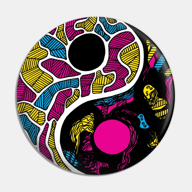 CMYK Abstract Yin Yang Pin by kenallouis